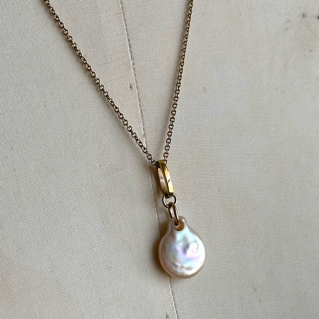 Missoma Baroque Pearl Pendant Necklace 18k Gold Vermeil Over Sterling Silver 925